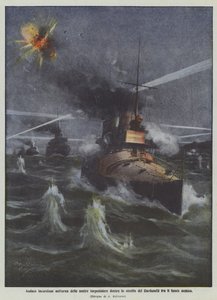 Audaz incursión nocturna de nuestras torpederas en el estrecho de los Dardanelos bajo el fuego enemigo